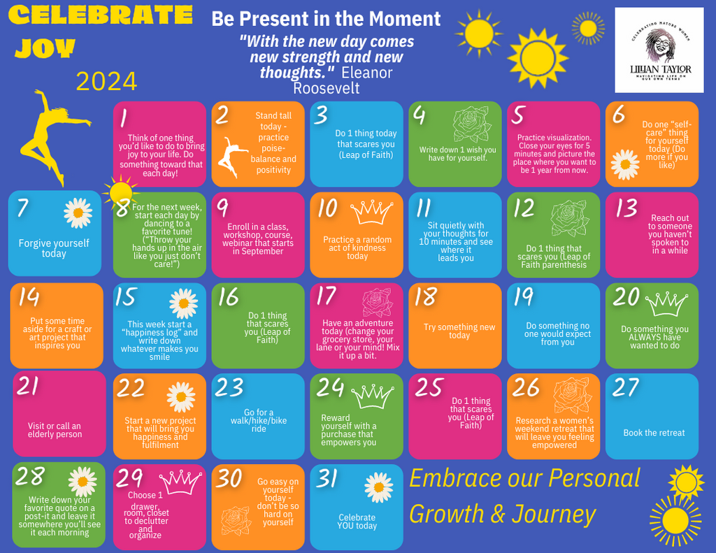 Celebrating Joy and Being Present: A Journey Through My 30-Day Calendar