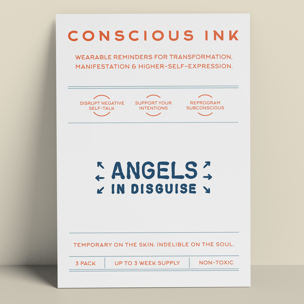 Angels In Disguise Manifestation Tattoo Temporary Tattoos Conscious Ink 