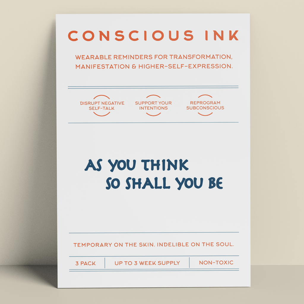 As you think so shall you be Manifestation Tattoo Temporary Tattoos Conscious Ink 