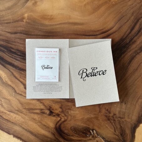 Believe Manifestation Tattoo Greeting Card Temporary Tattoos Greeting Card Conscious Ink 