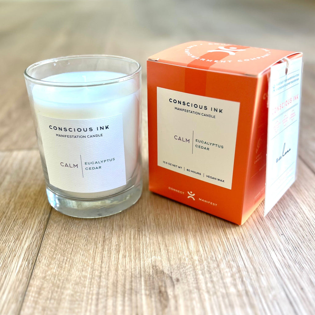 Calm Eucalyptus + Cedar Manifestation Candle + Ink Apparel & Accessories Conscious Ink 