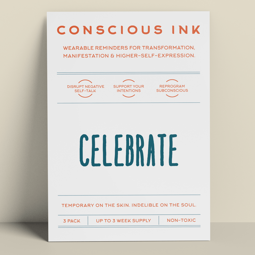 CELEBRATE Manifestation Tattoo Temporary Tattoos Conscious Ink 