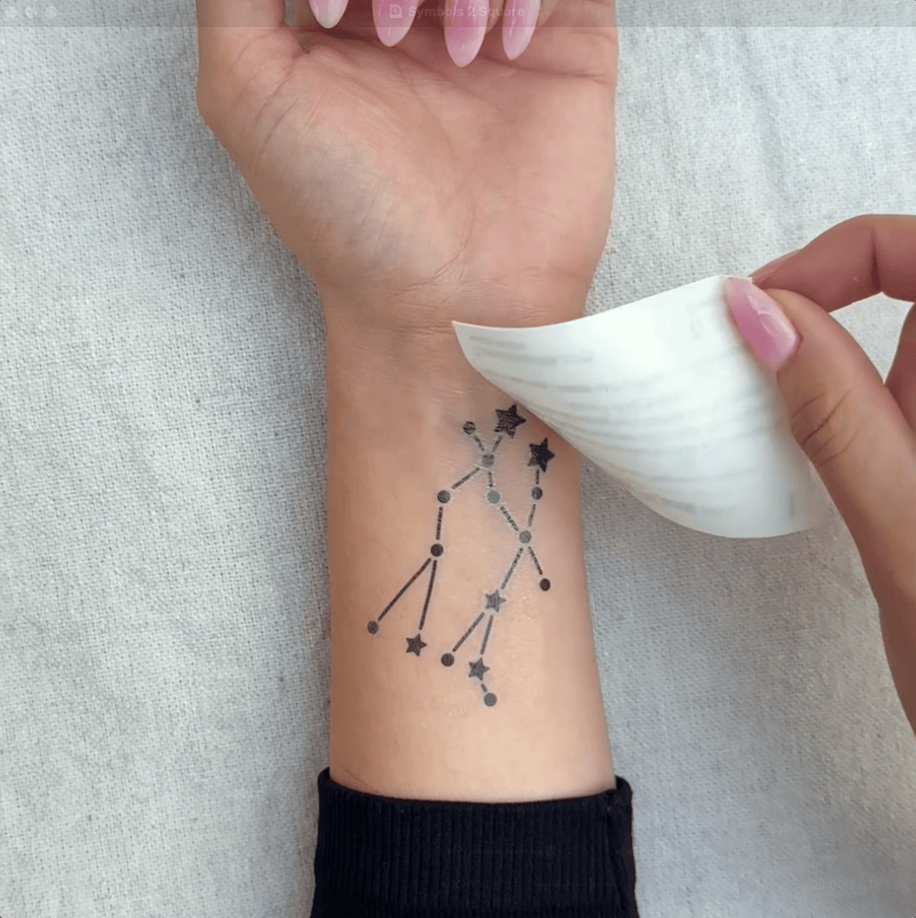 Constellation Gemini Manifestation Tattoo Temporary Tattoos Conscious Ink 