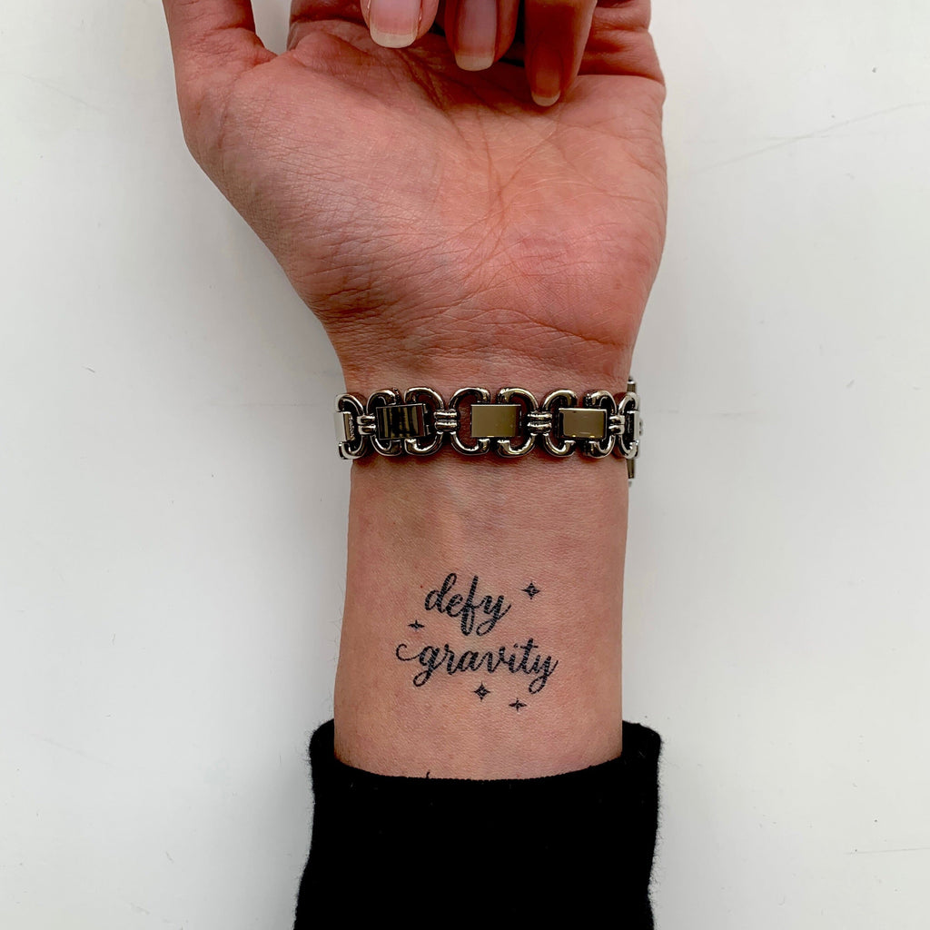 Defy Gravity Manifestation Tattoo Temporary Tattoos Conscious Ink 