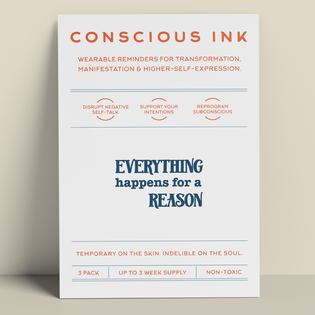 Everything Happens For A Reason Manifestation Tattoo Temporary Tattoos Conscious Ink 