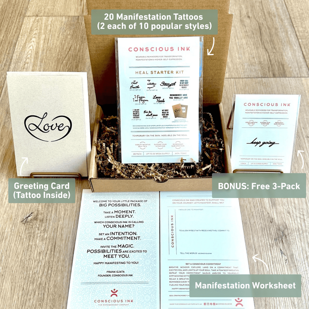 Heal Starter Kit (Save 38%) Temporary Tattoos Pack Conscious Ink 