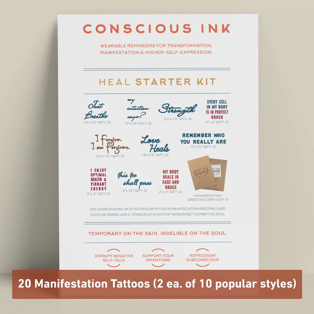 Heal Starter Kit (Save 38%) Temporary Tattoos Pack Conscious Ink 