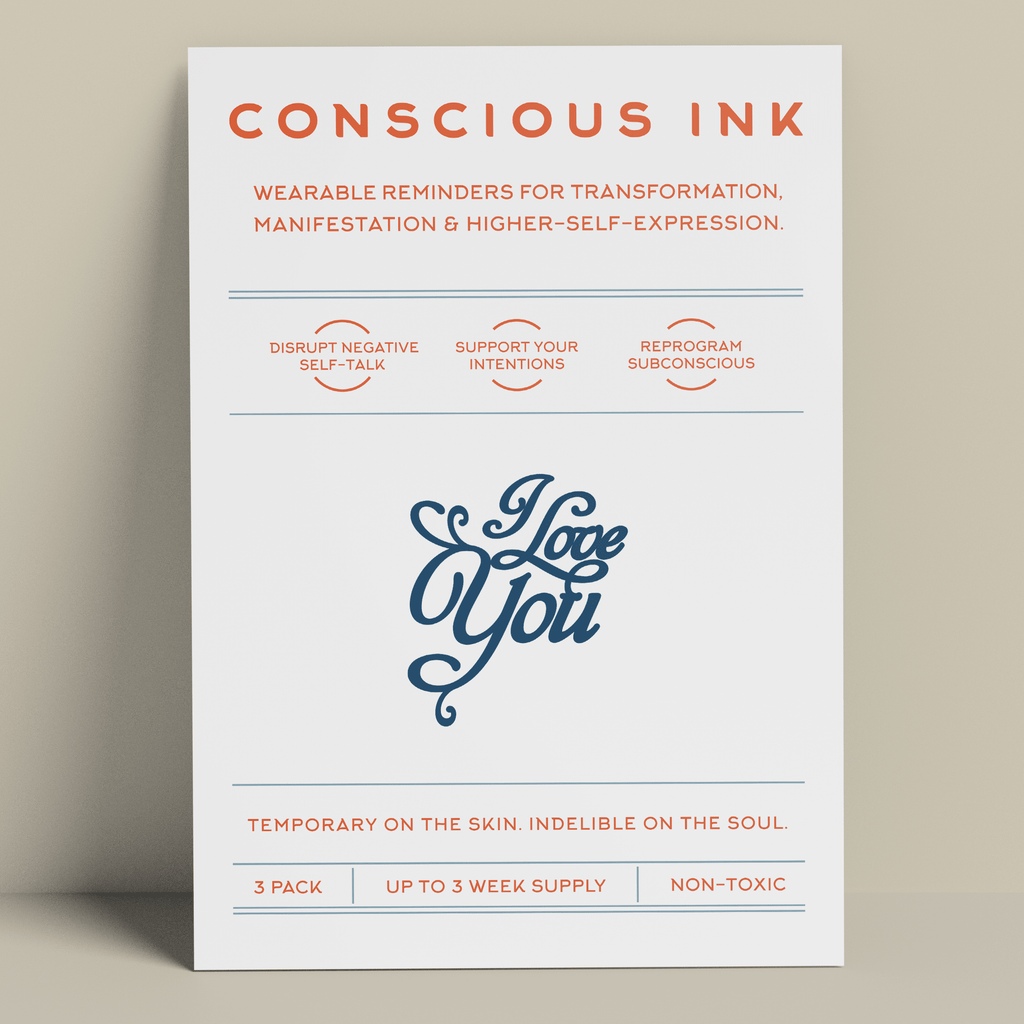 I Love You Manifestation Tattoo Temporary Tattoos Conscious Ink 