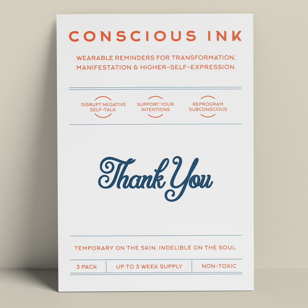 Thank You Manifestation Tattoo Temporary Tattoos Conscious Ink 