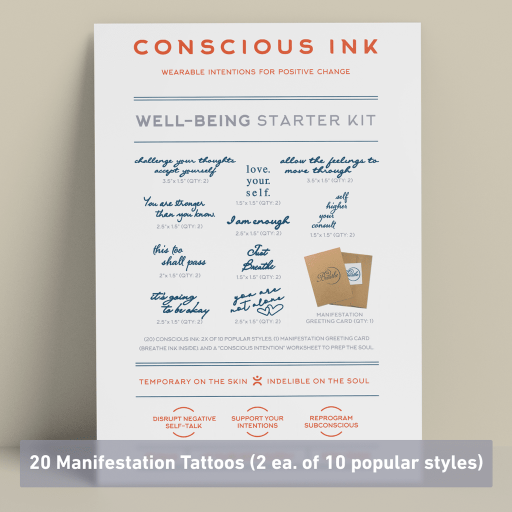 Well-Being Starter Kit (Save 38%) Temporary Tattoos Pack Conscious Ink 